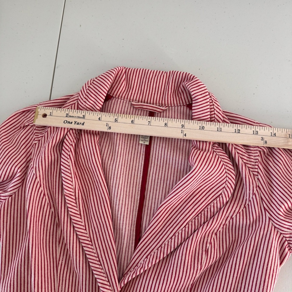 Vintage Y2K Free People Striped Blazer 2 Satin Bow Belt Coquette Romantic Preppy - Picture 9 of 13